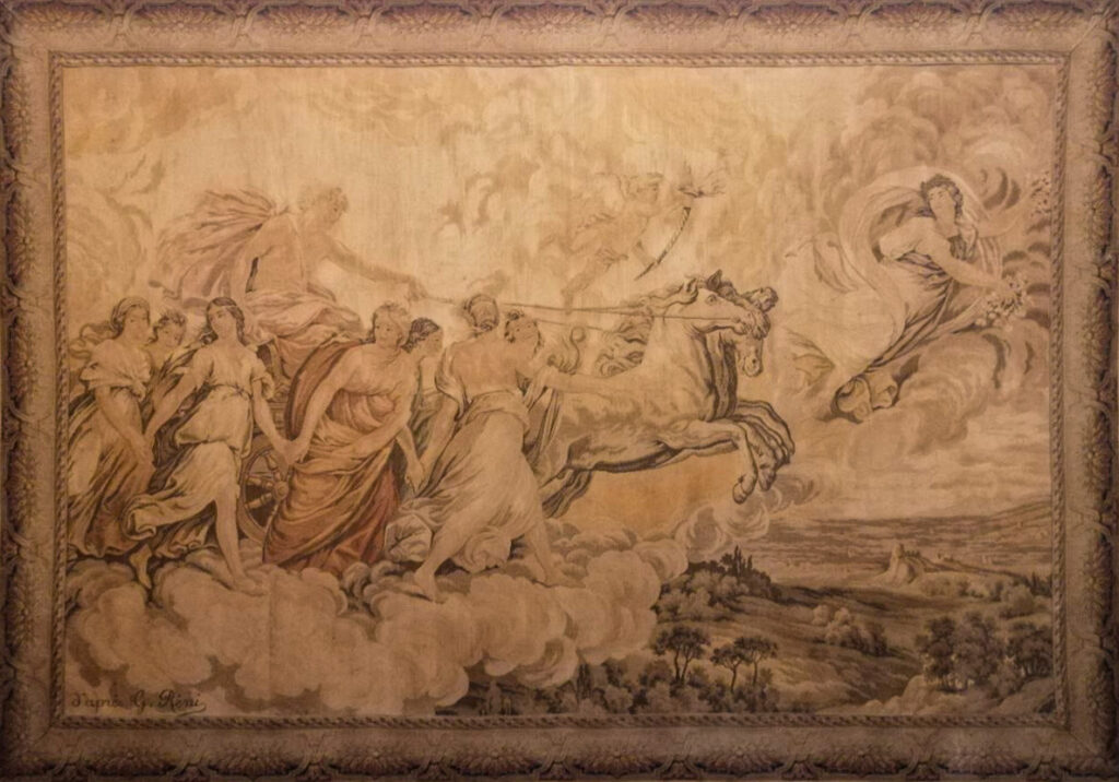 particolare arazzo sala della musica