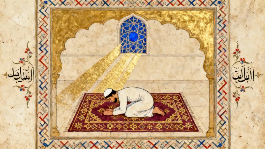preghiera islamica cortile arabo